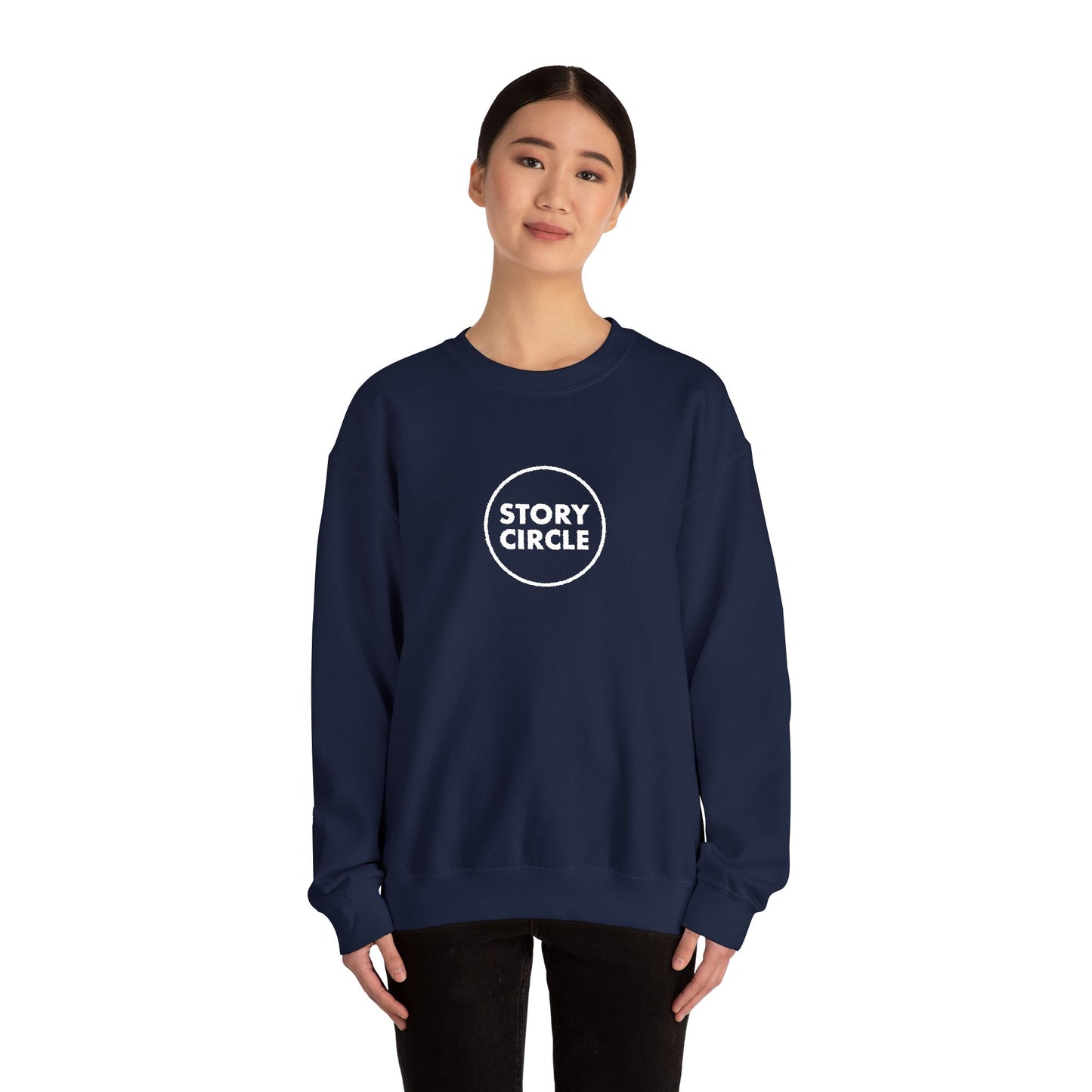 Story Circle Crewneck Sweatshirt — Cozy Black Literary Pullover