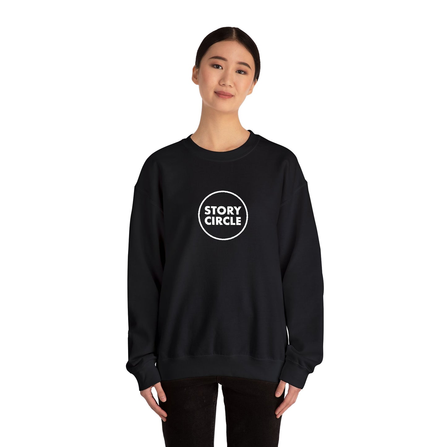 Story Circle Crewneck Sweatshirt — Cozy Black Literary Pullover